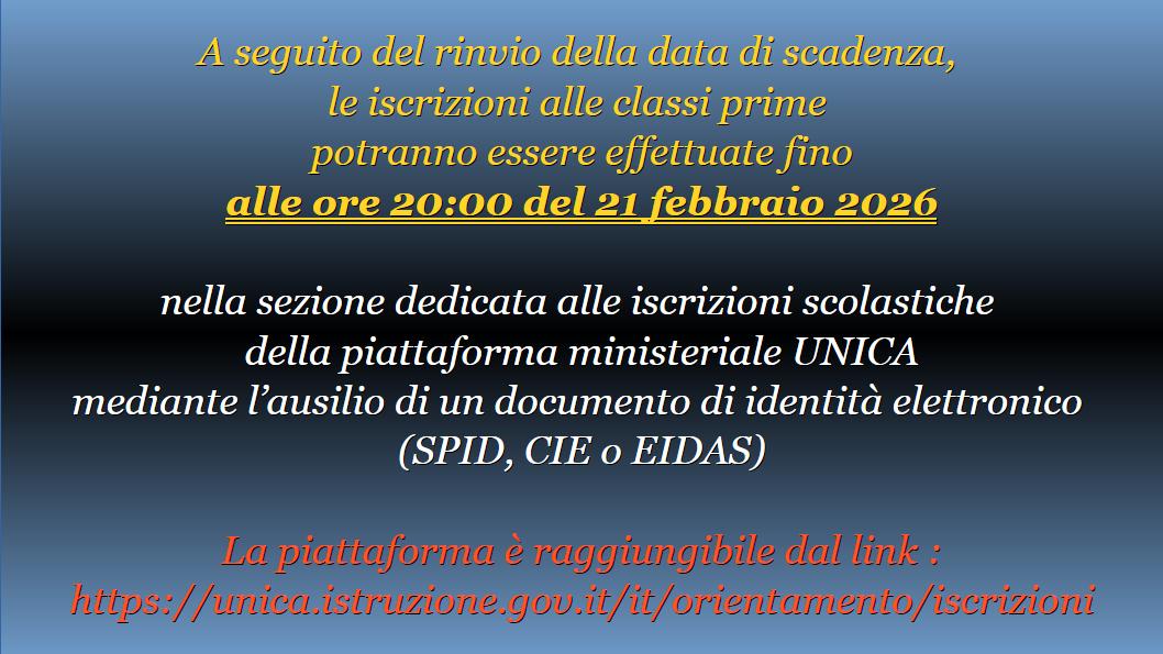 Slide supporto scolastico per iscrizioni rinvio